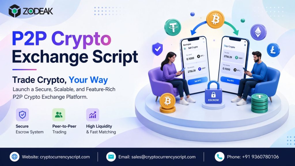 P2P Crypto Exchange Script in UAE | Zodeak