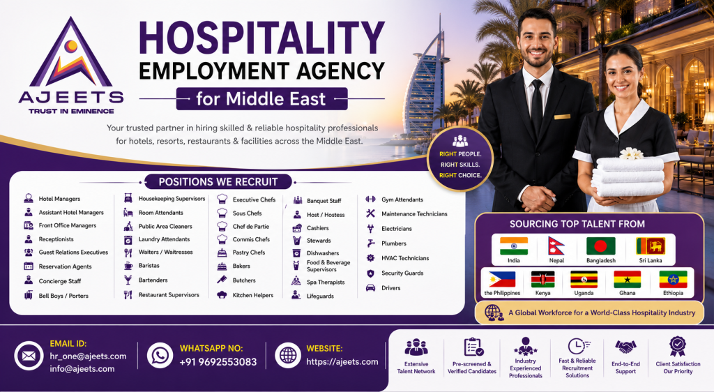 Hospitality Employment Agency for UAE | Hire Hotel Staff