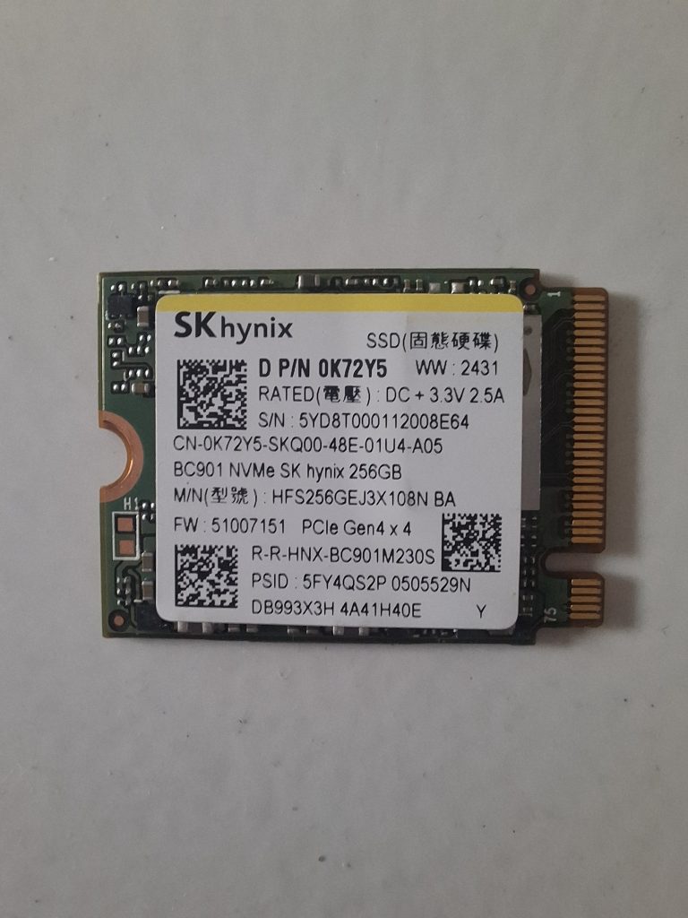 256 GB SSD Nvme Sk Hynix