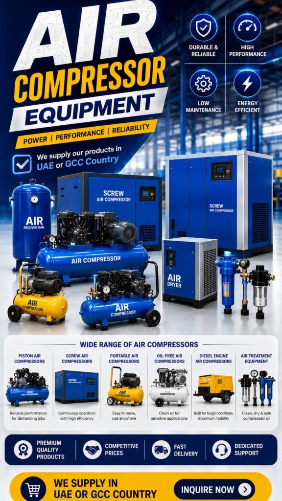 Air Compressor Equipment | Shop In Sharjah UAE or GCC Country