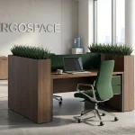 Modern 2-Person Office Workstation with Hanging Drawer & Planter Box – UAE