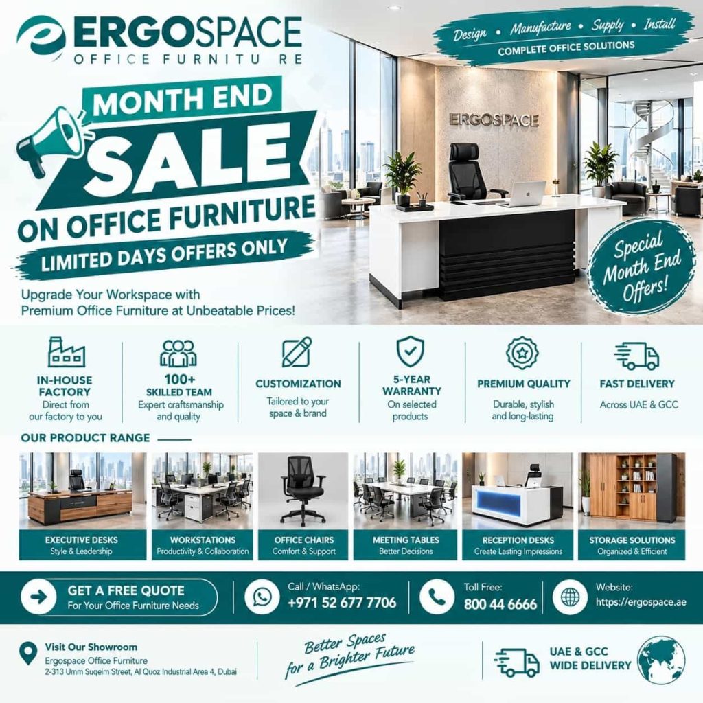 MONTH-END SALE ON OFFICE FURNITURE — LIMITED DAYS ONLY!