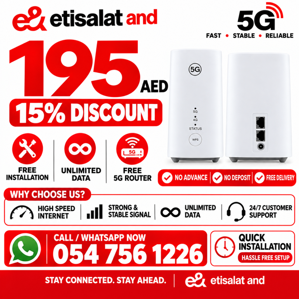 Etisalat home WiFi internet connection