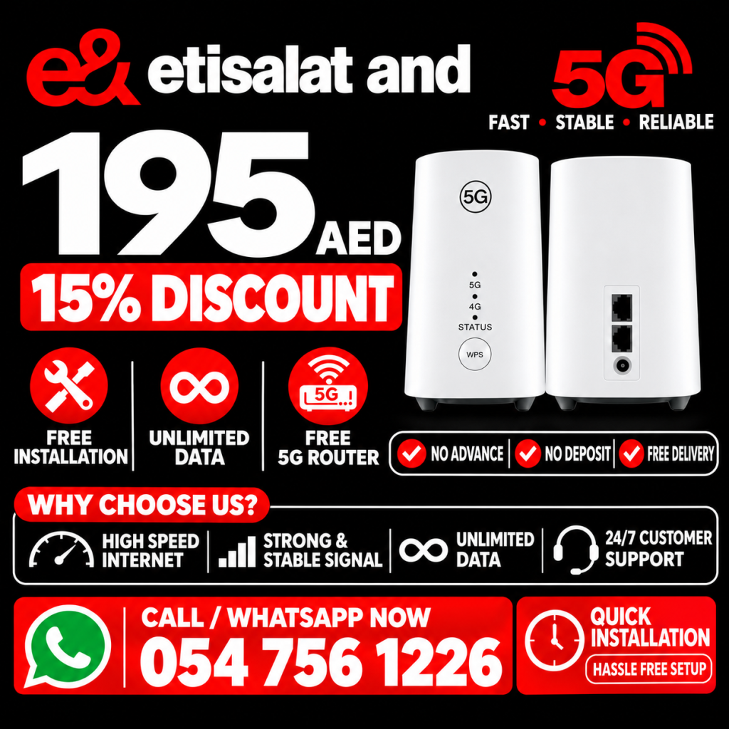 Etisalat home WiFi internet connection