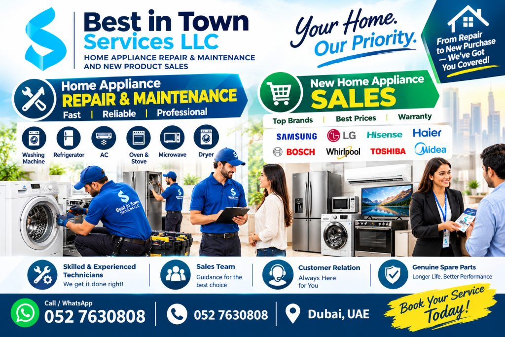 Home Appliance Repair & New Appliance Sales | Best in Town Services LLC Dubai