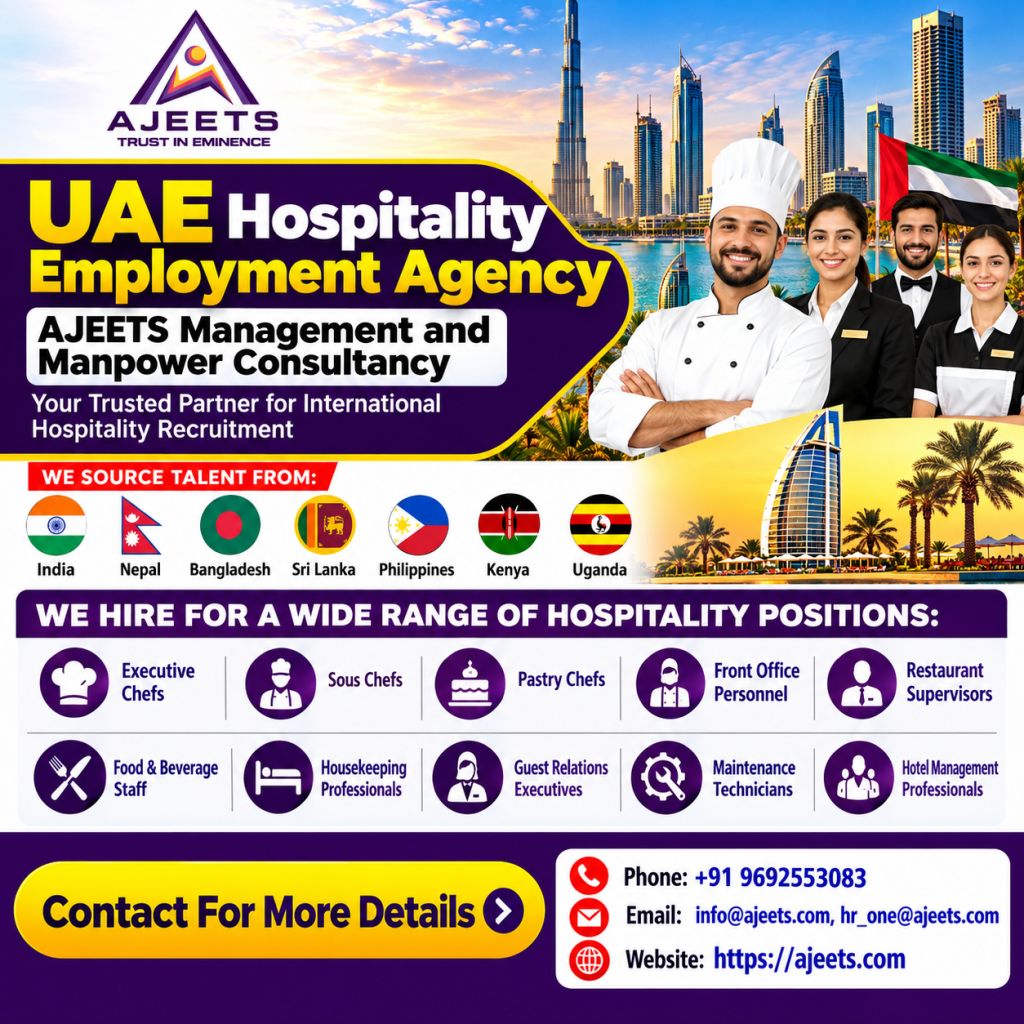 UAE Hospitality Employment Agency | AJEETS Global Staffing